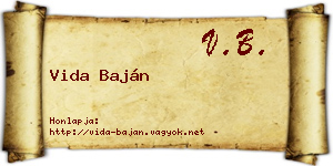 Vida Baján névjegykártya